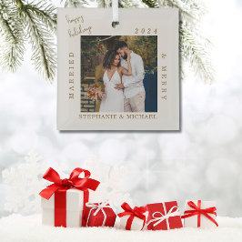 Adorno De Cristal Simple y moderna foto con guión de oro de merry y