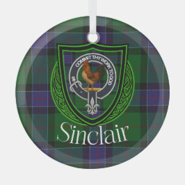 Adorno De Cristal Sinclair Scottish Clan Tartan & Crest