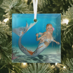 Adorno De Cristal Sirena Encantadora