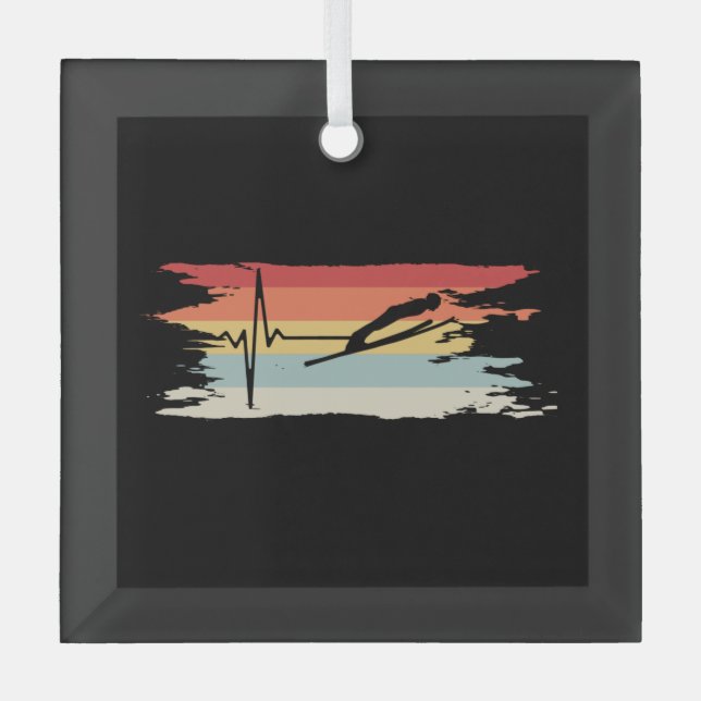 Adorno De Cristal Ski Jumping Retro (Anverso)