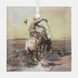Adorno De Cristal “Slick Rider” Arte Occidental de Charles M Russell