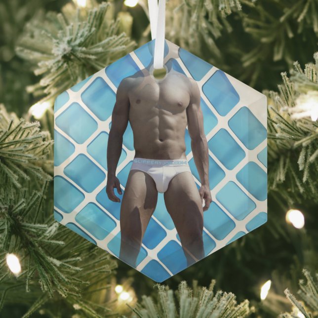 Adorno De Cristal SlipperyJoe hombre muscular seis empates abs macho (in situ)