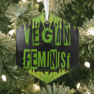 Adorno De Cristal SlipperyJoe's atención vegana feminista que llama