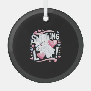 Adorno De Cristal ¡Sniffing por amor! Perro