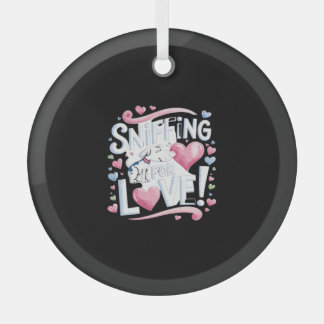 Adorno De Cristal ¡Sniffing por amor! Perro