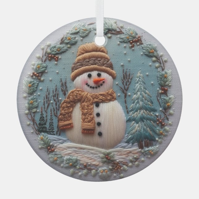 Adorno De Cristal Snowman (Anverso)