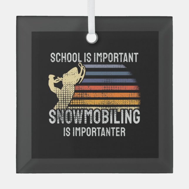 Adorno De Cristal Snowmobling Snowmobile (Anverso)