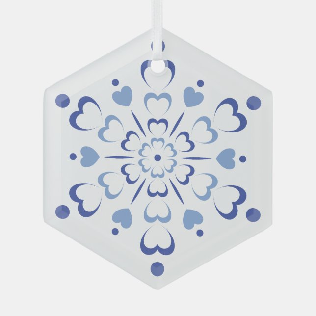 Adorno De Cristal Snowy Heartburst (Anverso)