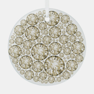 Adorno De Cristal Solitarios cruzados de diamantes