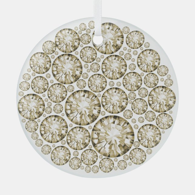 Adorno De Cristal Solitarios cruzados de diamantes (Anverso)