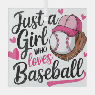Adorno De Cristal Solo un Chica que ama el béisbol