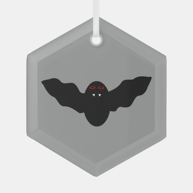 Adorno De Cristal Sombrío murciélago de vampiros de Halloween (Anverso)
