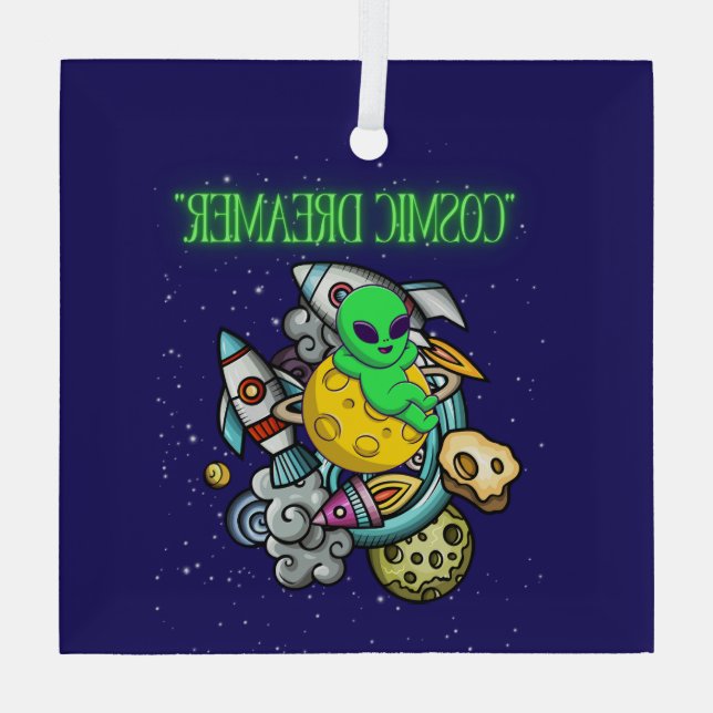 Adorno De Cristal soñador cósmico (Reverso )