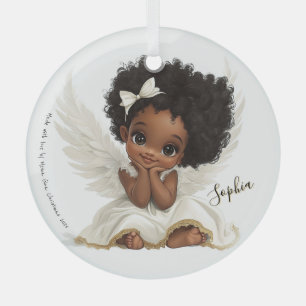 Adorno De Cristal Sonrisa de Querubín: Alegría Angelical en Blanco y