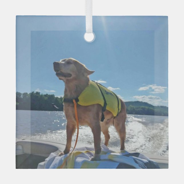 Adorno De Cristal Special Order Carol B Golden Retriever  (Anverso)