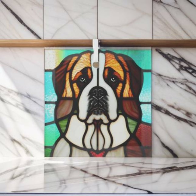 Adorno De Cristal St. Bernard "Vidrio Manchado" (Subido por el creador)