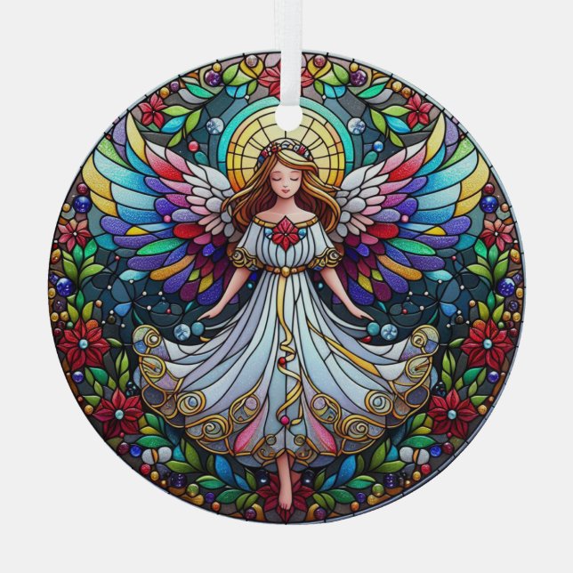 Adorno De Cristal Stain Glass Angel (Reverso )