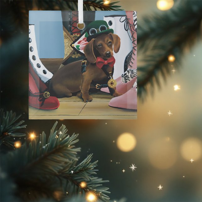 Adorno De Cristal Steampunk Dachshund Shoots Boots Victroian (Subido por el creador)