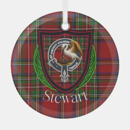 Adorno De Cristal Stewart Scottish Clan Tartan & Crest