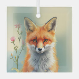Adorno De Cristal Striking Eyes of a Cunning Red Fox  