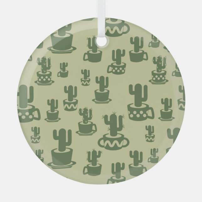 Adorno De Cristal Suculenta silueta de cactus en tazas y regalo de o (Anverso)