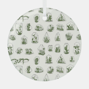 Adorno De Cristal Suculento Florario: Diseño Geométrico Vintage.