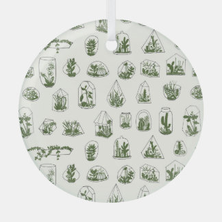 Adorno De Cristal Suculento Florario: Diseño Geométrico Vintage.