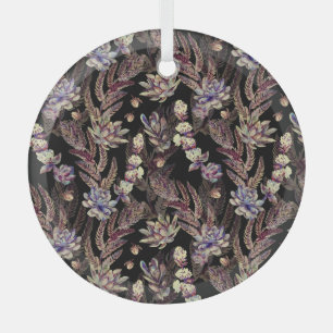 Adorno De Cristal Suculento Jardín: Modelo Floral de moda