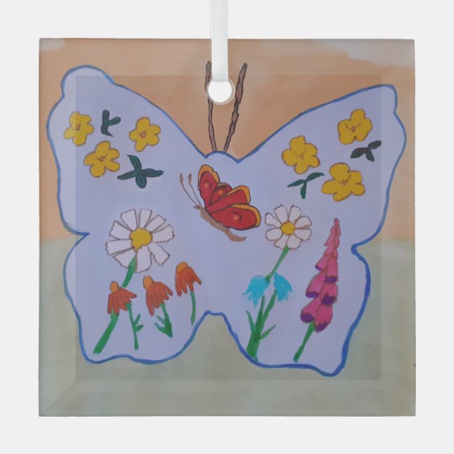 Adorno De Cristal Sueño de mariposa (Anverso)