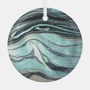 Adorno De Cristal Suminagashi, arte marbling japonés.