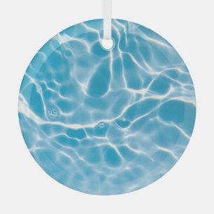 Adorno De Cristal Superficie de agua azul, abstracto natural