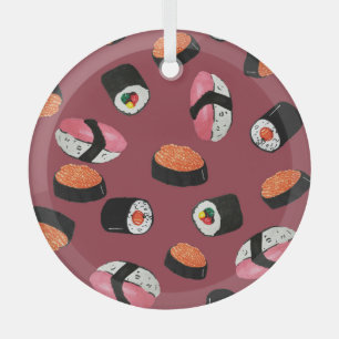 Adorno De Cristal Sushi Onigiri Rolls: Ilustracion sin mar
