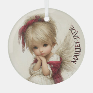Adorno De Cristal Susurros de Invierno – Niño Hada con Cardenal