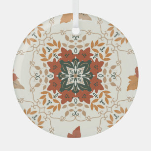 Adorno De Cristal Susurros de otoño: mezcla geométrica floral