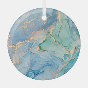 Adorno De Cristal Swirls metálicas: Resumen de arte fluido