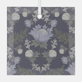 Adorno De Cristal Symmetrical dark purple floral pattern