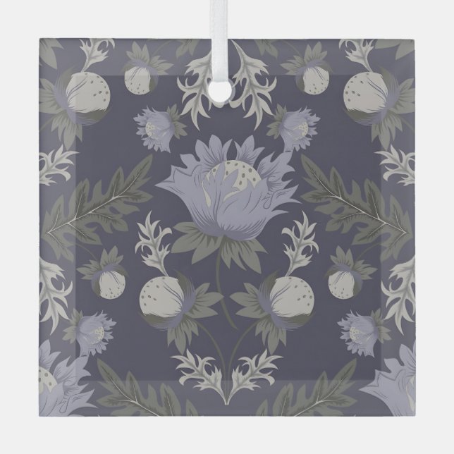 Adorno De Cristal Symmetrical dark purple floral pattern (Anverso)