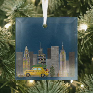 Adorno De Cristal Tab amarillo en el Personalizable de la ciudad