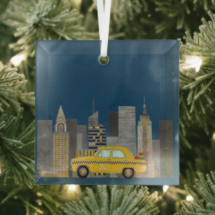 Adorno De Cristal Tab amarillo en el Personalizable de la ciudad