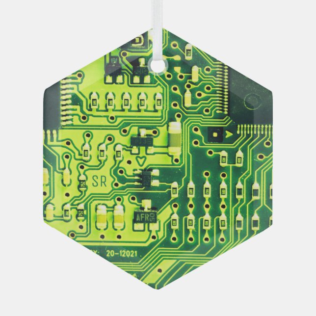 Adorno De Cristal Tarjeta de circuito impreso verde PCB Personalizad (Anverso)