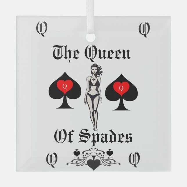 Adorno De Cristal Tarjeta Tarot Thunder_Cove Reina de espadas (Anverso)