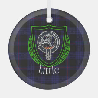 Adorno De Cristal Tartan y Cresta de Pequeño Clan Escocés