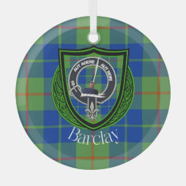 Adorno De Cristal Tartan y Cresta del Clan Escocés Barclay