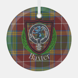 Adorno De Cristal Tartan y Cresta del Clan Escocés Baxter