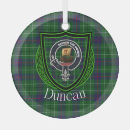 Adorno De Cristal Tartan y Cresta del Clan Escocés Duncan