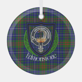 Adorno De Cristal Tartan y Cresta del Clan Escocés Edmonstone