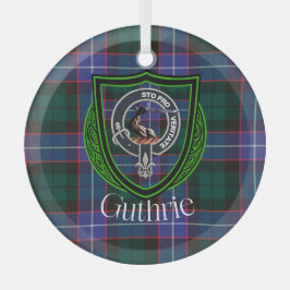 Adorno De Cristal Tartan y Cresta del Clan Escocés Guthrie