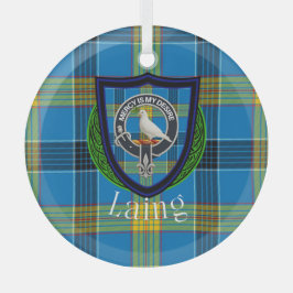 Adorno De Cristal Tartan y Cresta del Clan Escocés Laing