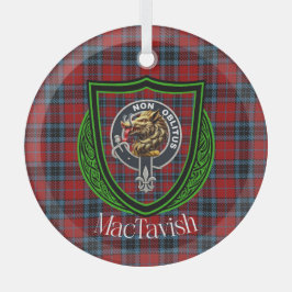 Adorno De Cristal Tartan y Cresta del Clan Escocés MacTavish
