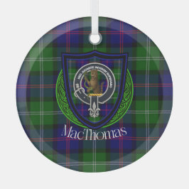 Adorno De Cristal Tartan y Cresta del Clan Escocés MacThomas